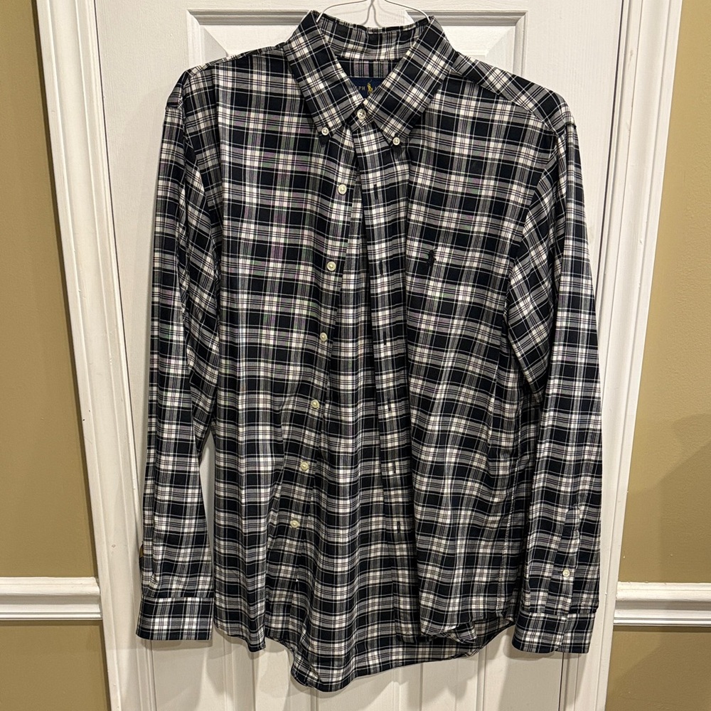 Ralph Lauren Black and White Plaid Shirt